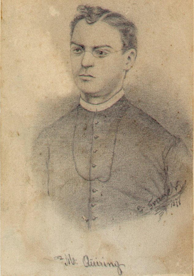 Bleistiftzeichnung von Michael Quiring, signiert 1875